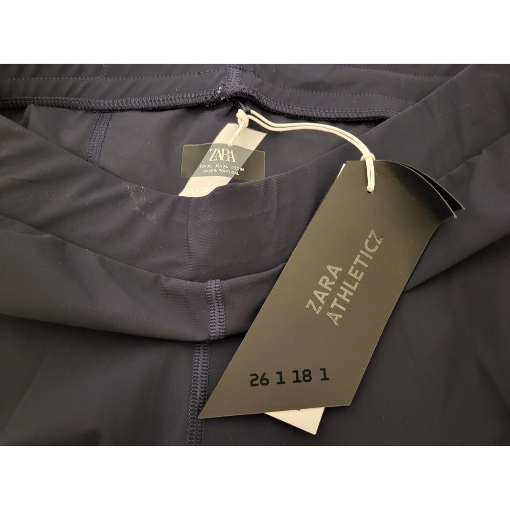 Zara Athleticz Womens Navy Blue Colorblock Running Leggings Pockets XL - Picture 4 of 5
